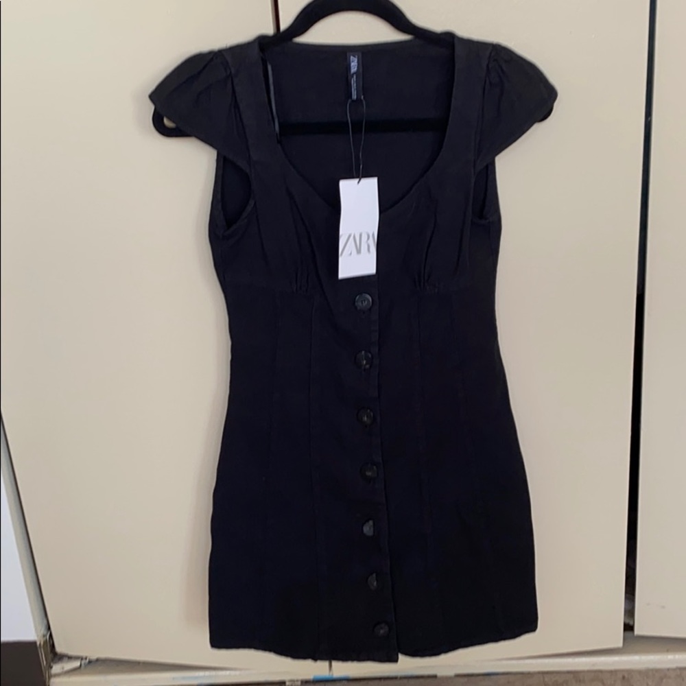 NWT black denim Zara dress